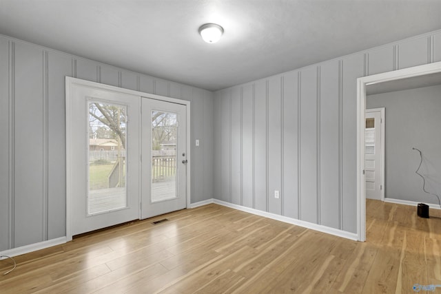 doorway featuring light hardwood / wood-style flooring