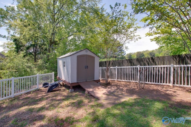 227 Lee Bowden Dr, Huntsville, AL 35806 - view of shed with a fenced backyard