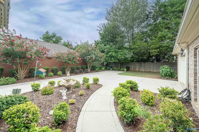 view of yard with a patio area and a fenced backyard