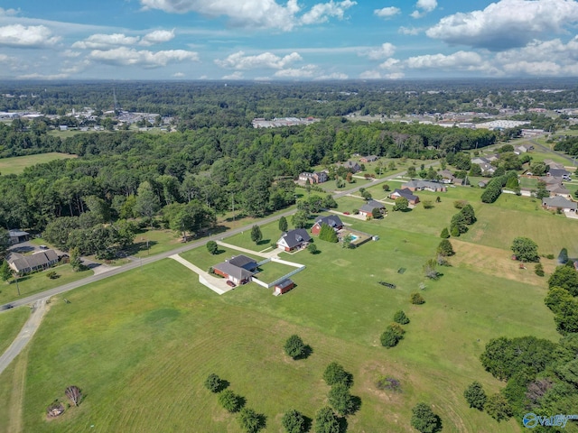 aerial view featuring a forest view