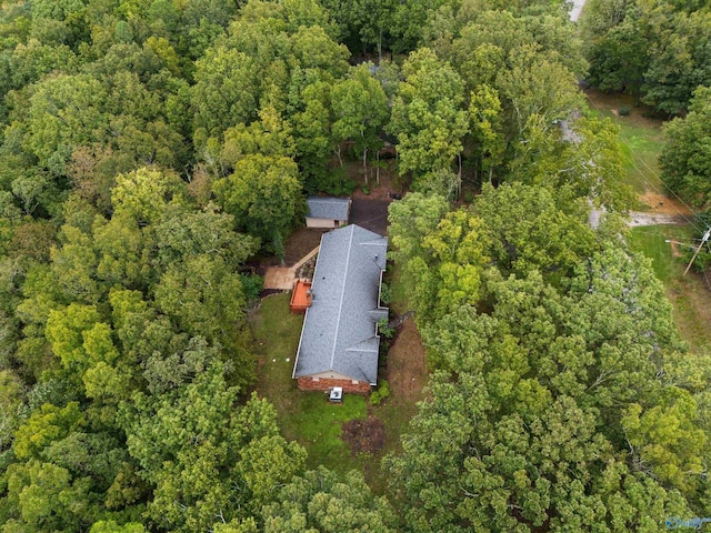 aerial view with a forest view