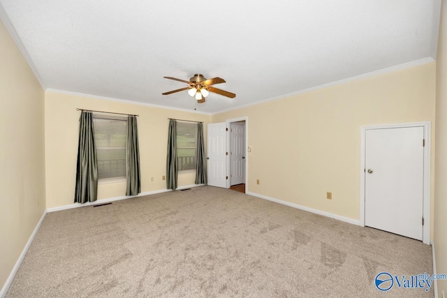 156 San Leonardo Way, Huntsville, AL 35811 - unfurnished bedroom featuring crown molding, carpet floors, baseboards, and ceiling fan