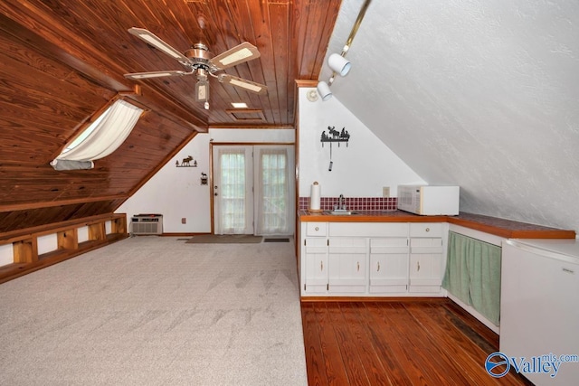 156 San Leonardo Way, Huntsville, AL 35811 - bonus room with wood ceiling, vaulted ceiling, a sink, a ceiling fan, and wood finished floors