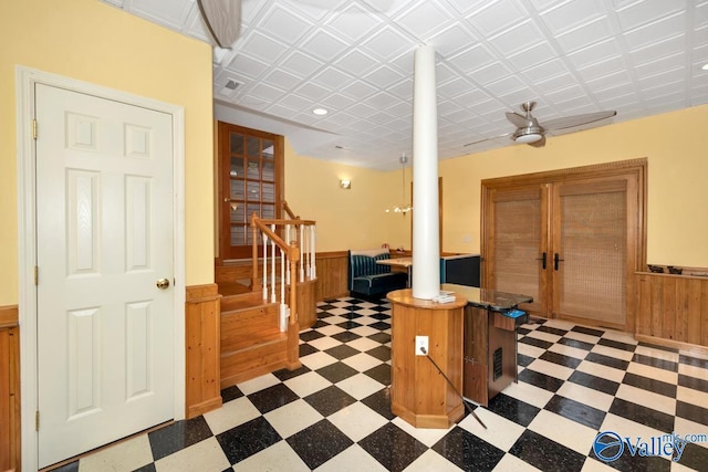 156 San Leonardo Way, Huntsville, AL 35811 - foyer entrance with wainscoting, wood walls, light floors, and recessed lighting