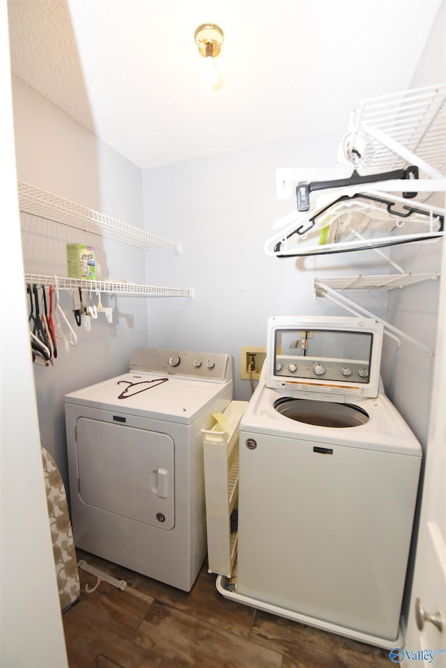 1208 SE Teenajo Dr SE, Huntsville, AL 35803 - laundry room with separate washer and dryer and dark wood finished floors