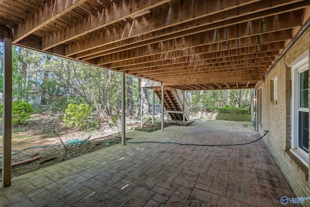 view of patio with stairs