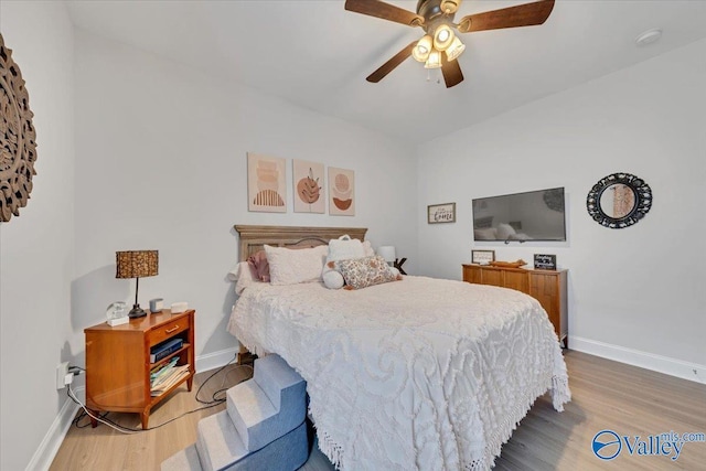 16604 Demi Dr, Athens, AL 35613 - bedroom featuring ceiling fan, baseboards, and wood finished floors