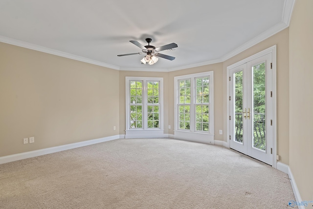 119 Railway Ln SE, Huntsville, AL 35803 - empty room with ornamental molding, baseboards, carpet flooring, and a ceiling fan