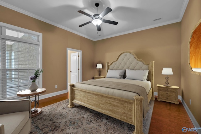 1006 Split Rock Cv, Huntsville, AL 35806 - bedroom with visible vents, baseboards, crown molding, and wood finished floors