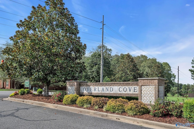 view of community sign