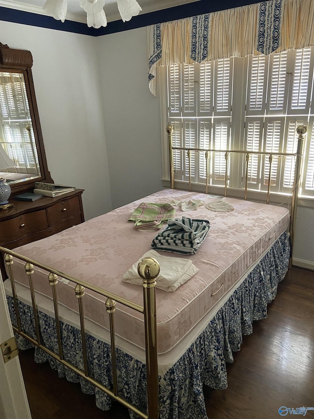 bedroom featuring dark wood-type flooring