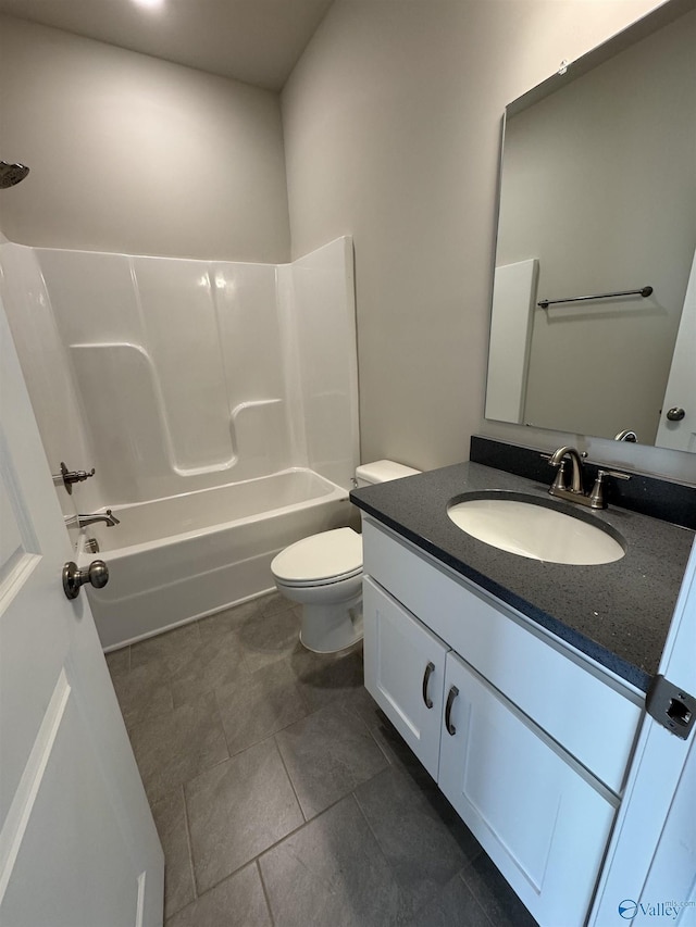 full bathroom with vanity, toilet, and shower / bathing tub combination