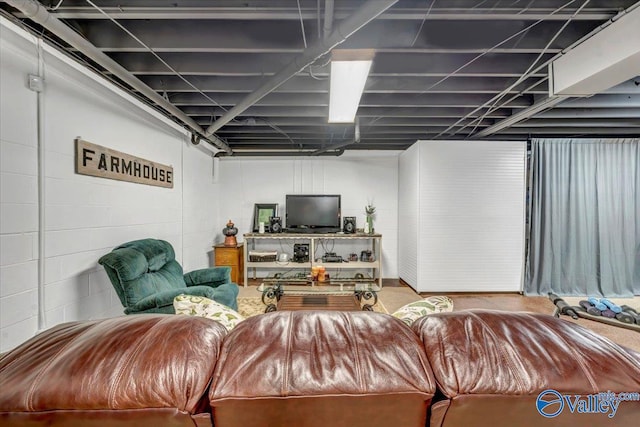 990 Chambers Rd, Double Springs, AL 35553 - living area featuring concrete block wall