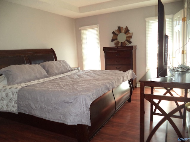 bedroom with wood finished floors