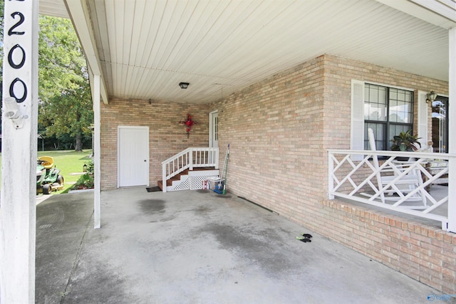 view of patio with covered porch