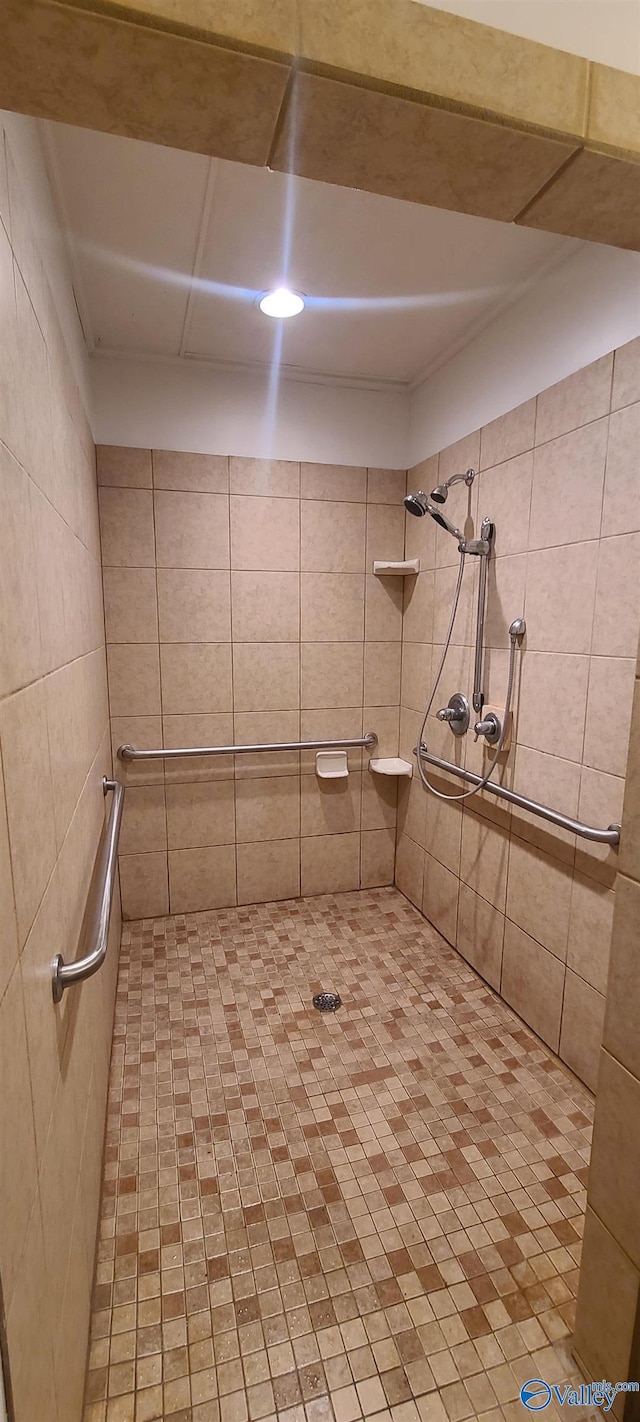 bathroom with tiled shower