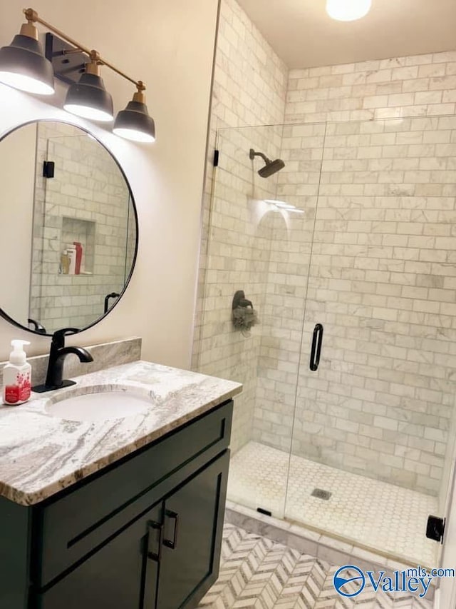 620 County Road 40, Centre, AL 35960 - bathroom featuring a stall shower and vanity