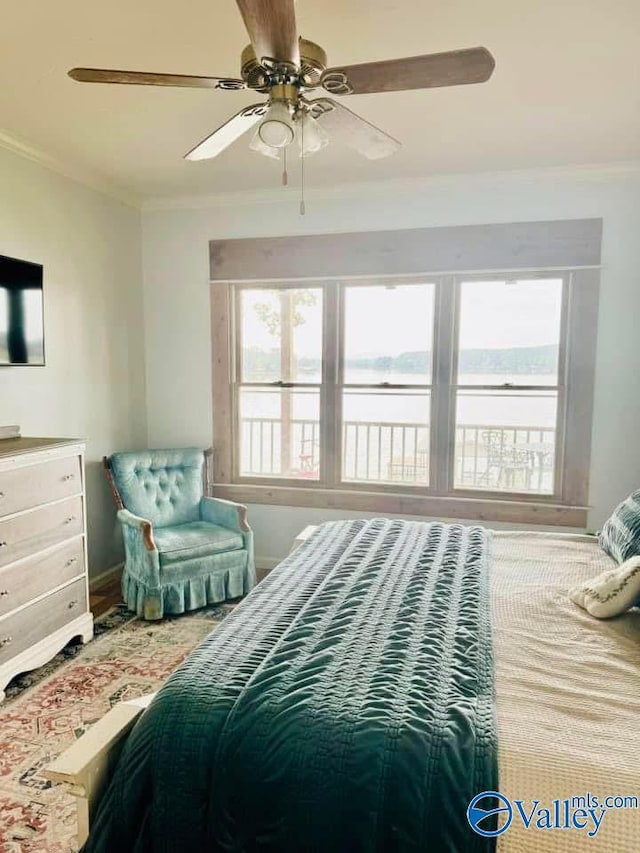 620 County Road 40, Centre, AL 35960 - bedroom featuring ornamental molding and a ceiling fan