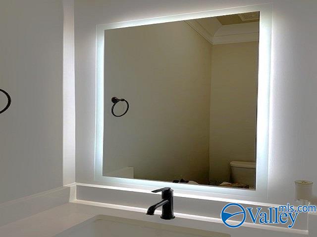 bathroom with sink, toilet, and crown molding