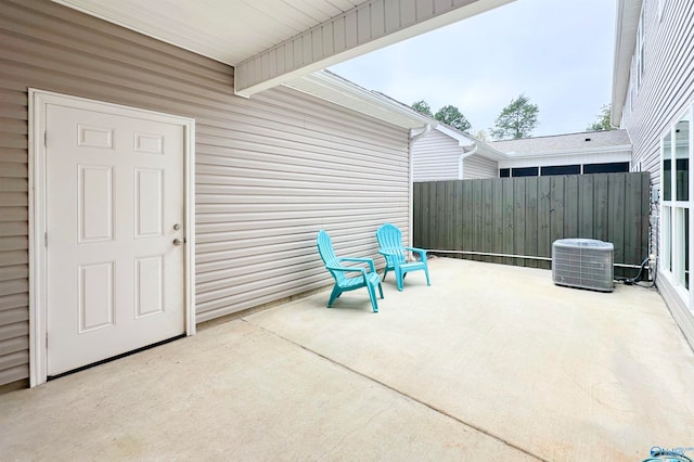 view of patio with central air condition unit