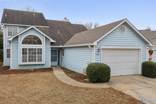 view of front of house with a garage