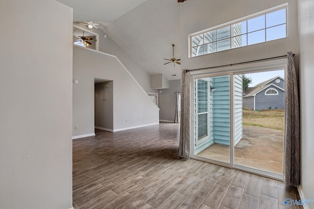 interior space featuring a high ceiling