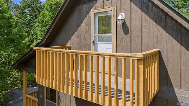 view of home's exterior featuring a deck