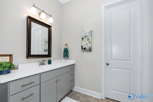 bathroom featuring vanity and tile patterned flooring