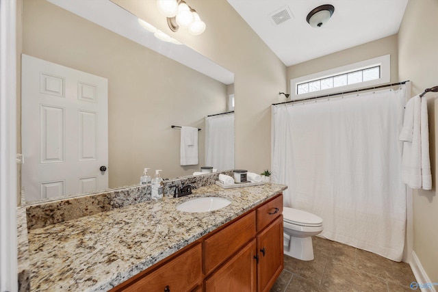 225 Nettles Dr NW, Madison, AL 35757 - bathroom with vanity, toilet, and a shower with shower curtain