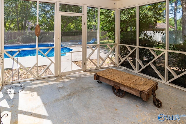 view of unfurnished sunroom