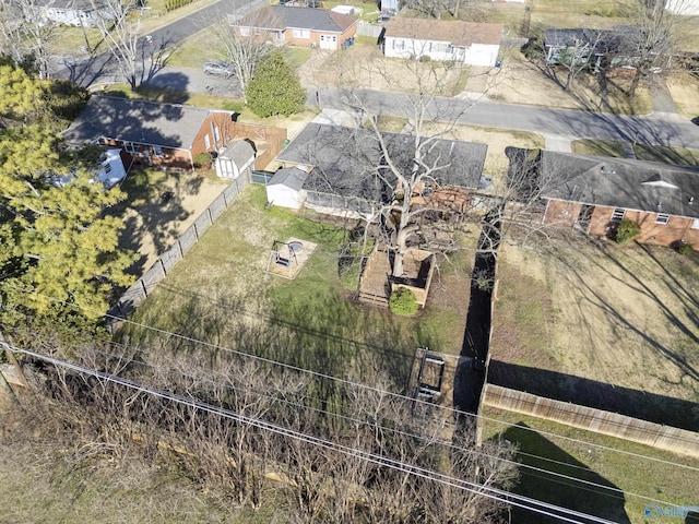 bird's eye view with a residential view