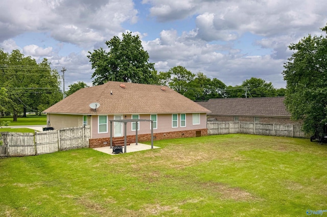 108 Mountain Home Rd, Trinity, AL 35673 - rear view of property featuring a patio area, crawl space, and roof with shingles