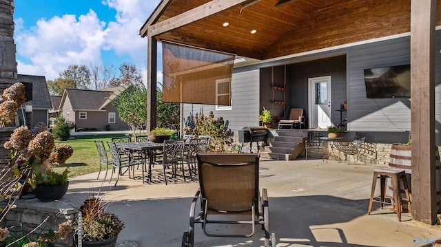 view of patio with area for grilling