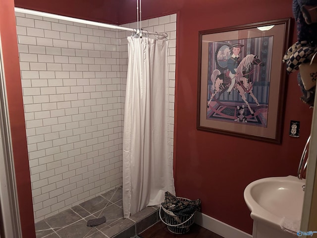 bathroom with walk in shower