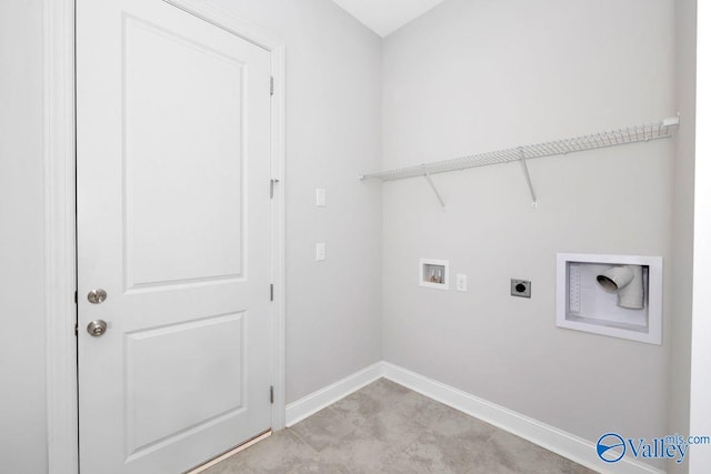 laundry room featuring hookup for a washing machine and hookup for an electric dryer