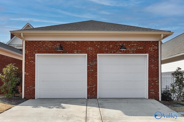 view of garage