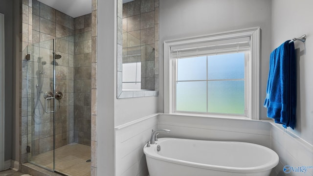 110 Ginamey Cir, Meridianville, AL 35759 - bathroom featuring a shower stall and a soaking tub