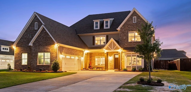 110 Ginamey Cir, Meridianville, AL 35759 - craftsman inspired home featuring driveway, brick siding, a porch, and a shingled roof