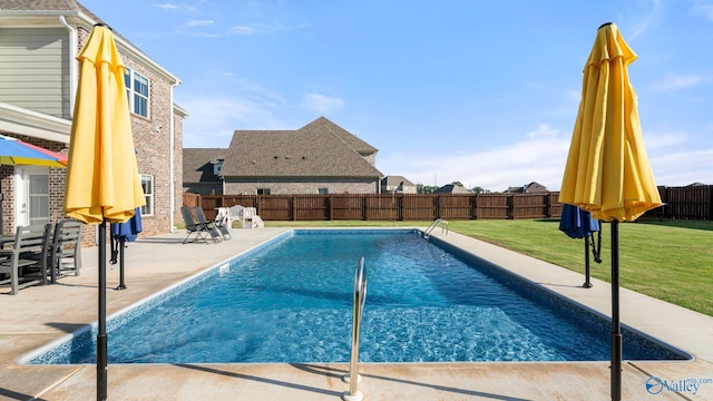 110 Ginamey Cir, Meridianville, AL 35759 - view of swimming pool with a fenced backyard and a patio