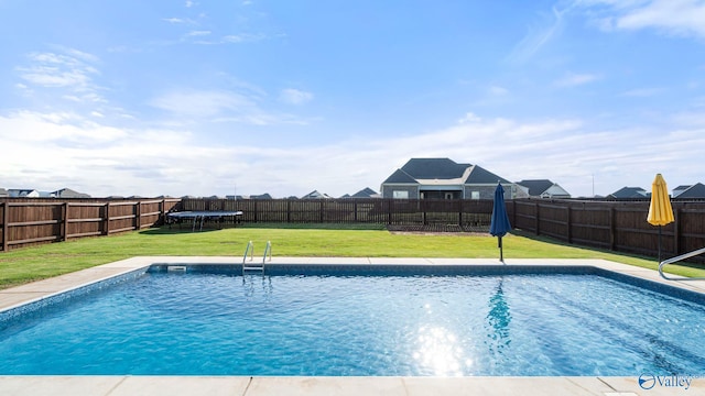 110 Ginamey Cir, Meridianville, AL 35759 - view of swimming pool with a trampoline and a fenced backyard