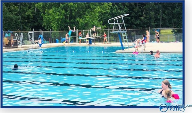 view of pool featuring fence