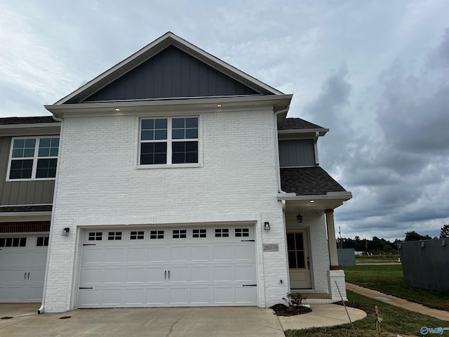 view of property with a garage