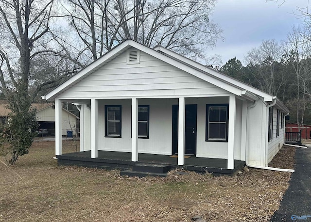 bungalow-style house featuring a porch