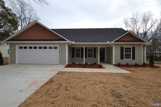 ranch-style home with a garage