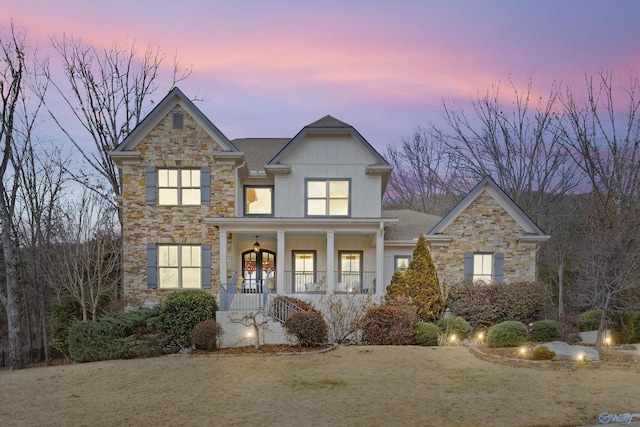 view of front of property with covered porch