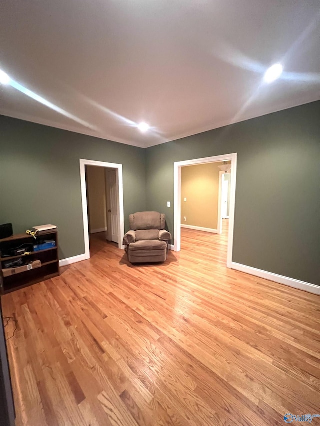 unfurnished room featuring light wood-type flooring