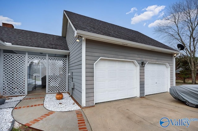 view of garage