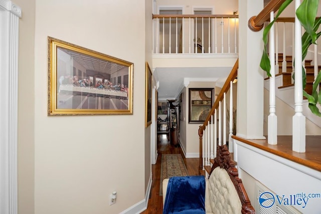 entrance foyer featuring dark hardwood / wood-style flooring