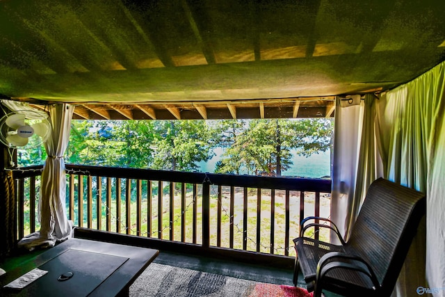 balcony with a water view