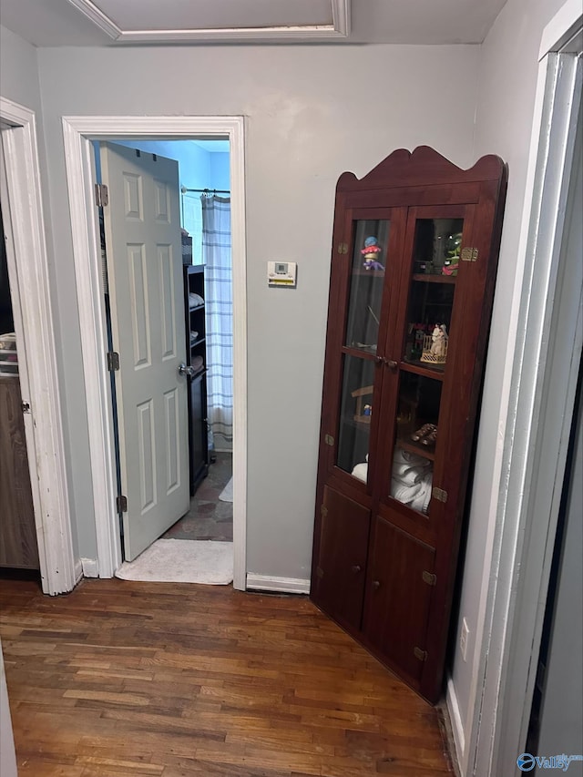 hallway featuring wood finished floors